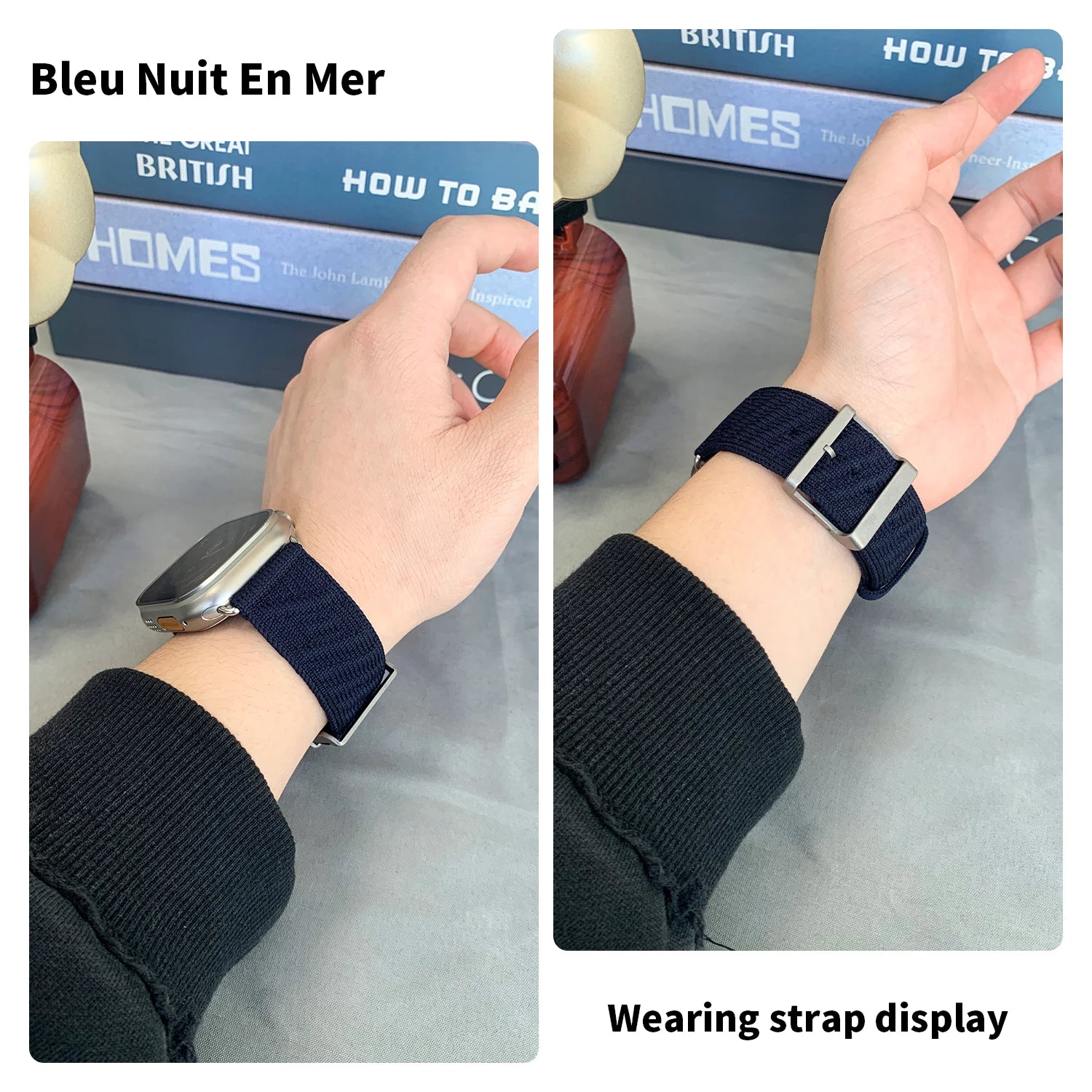 JINCOR Apple Watch Ultra Band | Alpine Loop Nylon Strap | Customised Titanium Pin Clips | 49mm 45mm 44mm