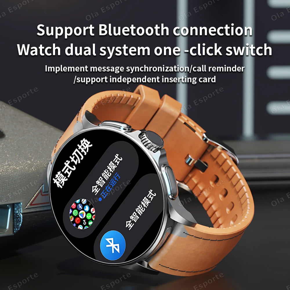 Smartwatch With SIM Card, NFC, GPS, Tracker, 5G/Wi-Fi, Bluetooth, 800W Camera, 1.95" Screen, 1000mAh Battery.