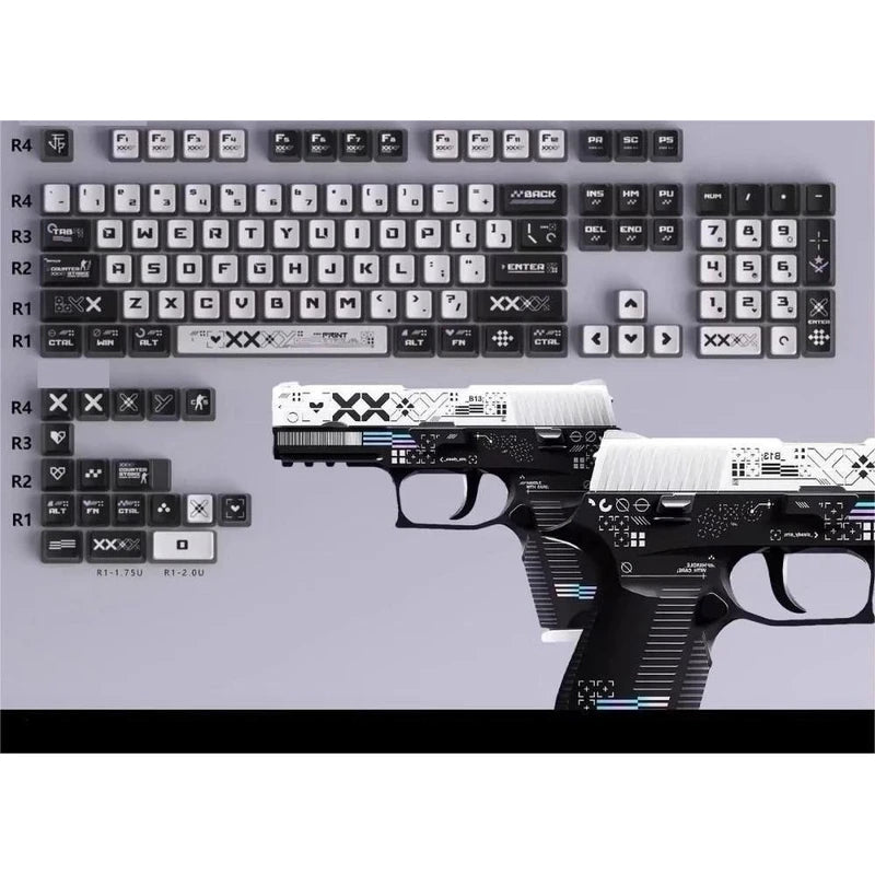 SAX 129-Key Mechanical Keycap Set | PBT Dye-Sublimation | Ergonomic Profile | "Electrical Circuit" Theme